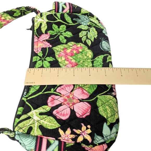 VERA BRADLEY Retired Botanica Black Floral Quilted Shoulder Bag - Picture 6 of 11